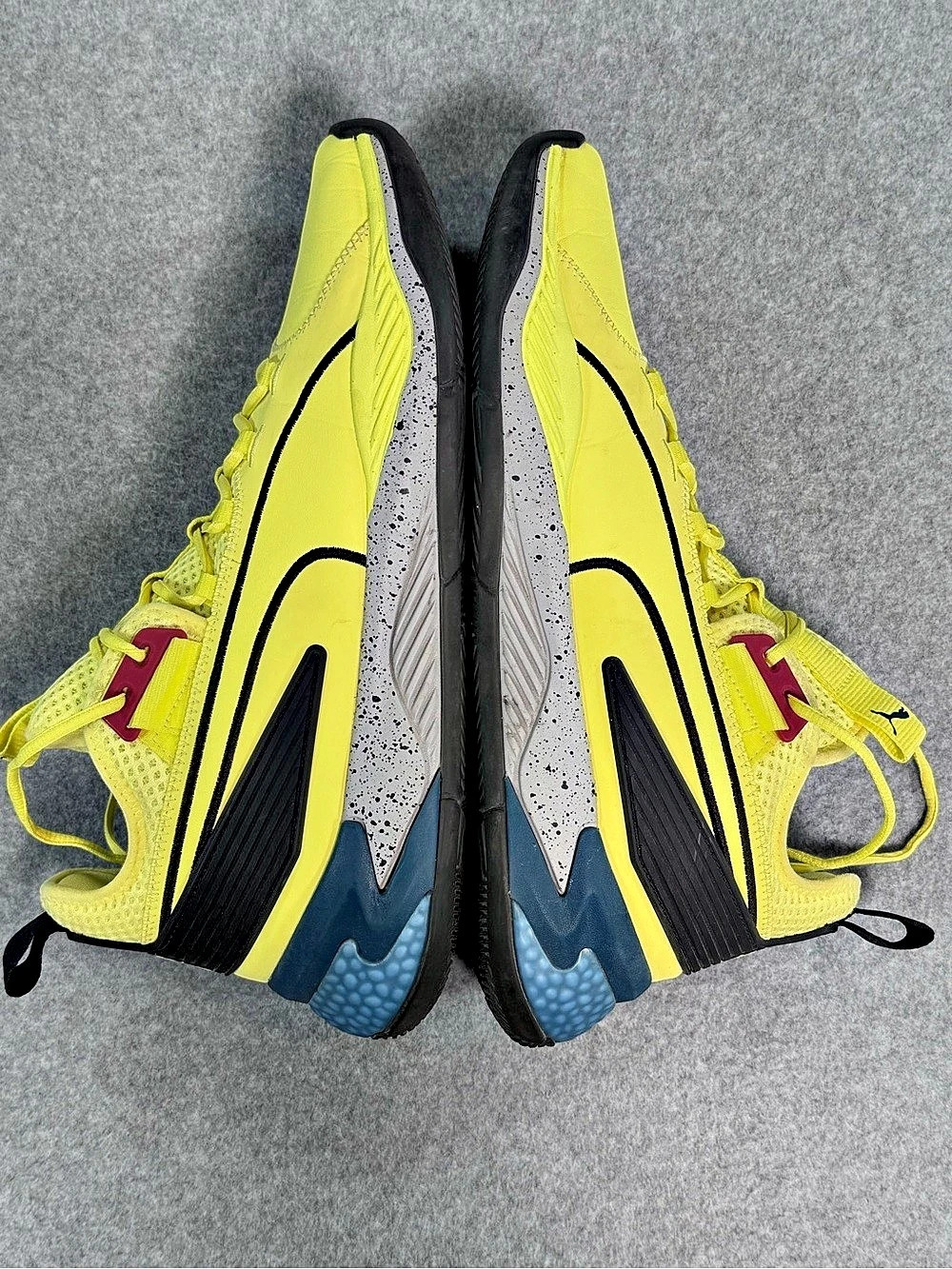 Puma Clyde All-Pro Yellow & Blue Athletic Shoes - Picture 4 of 7